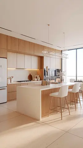 Custom Kitchen Island with Storage Drawers and Solid Wood Top