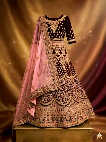 Complete Designer Bridal Lehenga Set with Blouse  Dupatta