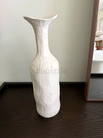Tall White Decorative Ceramic Vase