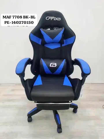 Black  Blue Ergonomic Gaming/Office Chair with Footrest