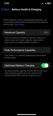 iPhone with 91% Battery Health ,changed screen but working perfectly