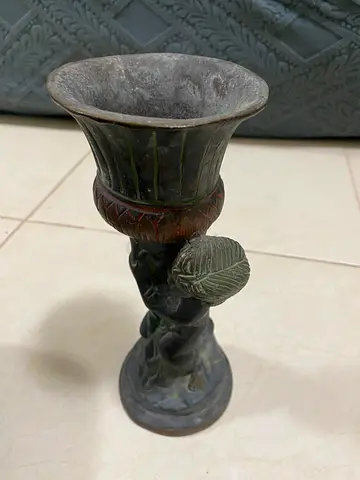 Antique Bronze Figurine Vase  Decorative Statue