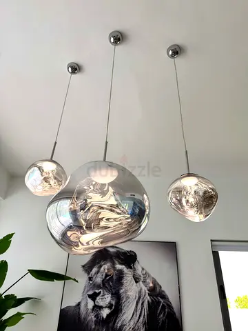 Luxury smoked glass pendant light set (3 pieces)