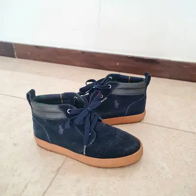 Polo Ralph Lauren Childrens navy suede ankle sneakers (size 34)