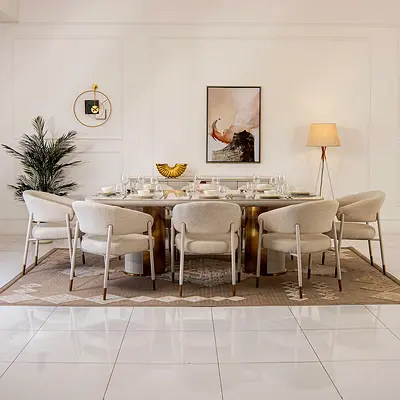King size Dining table + 8 chairs