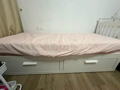 Ikea day bed thag becomes a double bed. With 2 mattresses. Perfect condition