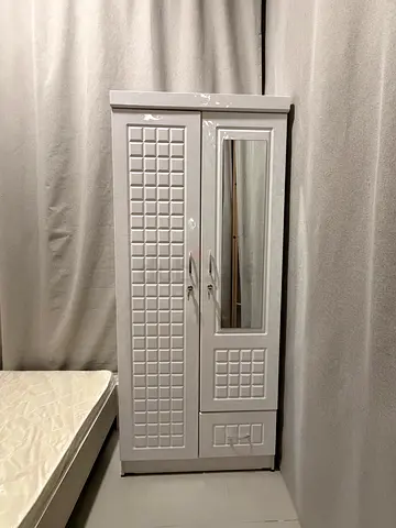 2 Door Wardrobe Cabinet with Mirror – Never Used – AED 180