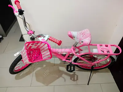 Pink Kids Bicycle with Front Basket — Good Condition