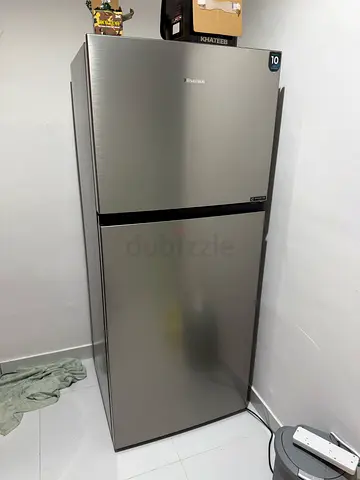 Silver hisense Double-Door Refrigerator - Good Condition 382L