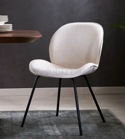 6 Dining Chairs Fabric and Metal