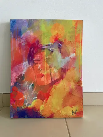 Abstract Colorful Portrait Canvas