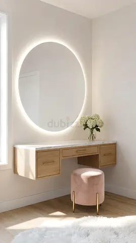 Wall-mounted Floating Vanity with LED backlight Mirror