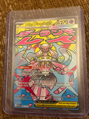 Rare Pokémon TCG Mega Diancie EX Full Art Card (Sleeved)
