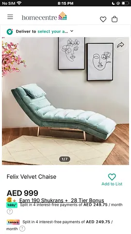 Felix velvet chaise sofa