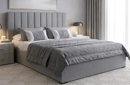Brend New fabric wooden King size 180x200 Bed with Madical Matress Available