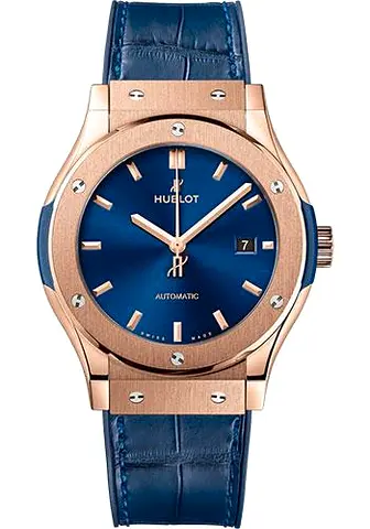 Hublot classic fusion blue dial and blue leather strap