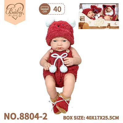 40cm Realistic Baby Doll with Plush Outfit - Like New
