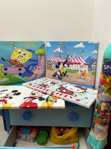IKEA MAMMUT 3-drawer chest with toys and kids frame