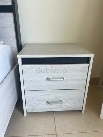 Light Wood Two-Door Bedside Cabinet / Nightstand - Good Condition
