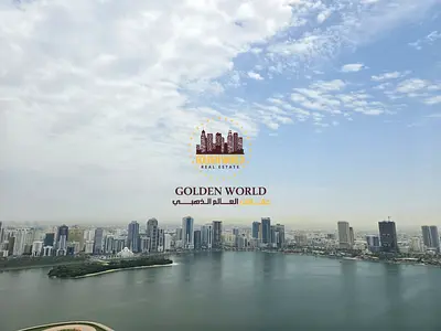 عربي: غرفتين وصالة بإطلالة بحرية فل + 3 بلكونات وغرفة خادمة في المجاز 3 مع تكييف مجاني بسعر 75 ألف
