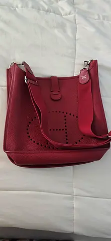 Hermes Etoupe Clemence nagMaroon Leather Shoulder Tote Bag - big size