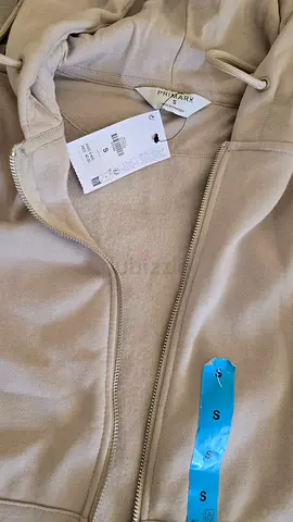 Beige Primark Zip-Up Hoodie, Size S - New with Tags
