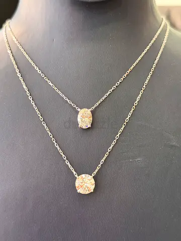 18k lab single diamond necklace