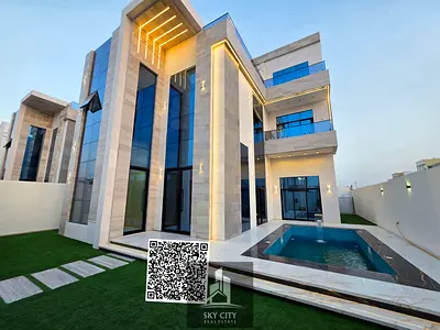 تشمل الفيلا رسوم التسجيل والكهرباء والمياه والمصعد والأثاث. تتميز هذه الفيلا بست غرف نوم واسعة وغرف معيشة كبيرة ومناطق استقبال وتصميم معاصر يجمع بين ا