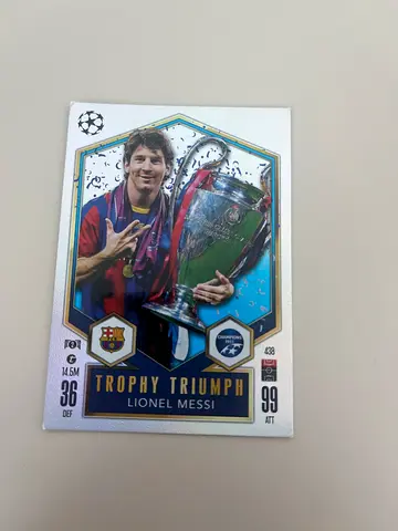 Lionel Messi UEFA Champions League Trophy Trading Card - Trophy Triumph