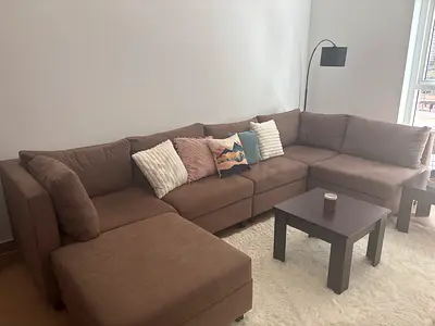 Modular Brown/Mink Sofa Bed - Excellent Condition