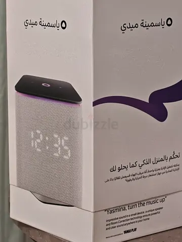 Used Smart Bluetooth Speaker with LED Clock and Alexa-style Voice Assistant