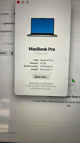 Macbook pro M1 2021 for Aed 3000/-