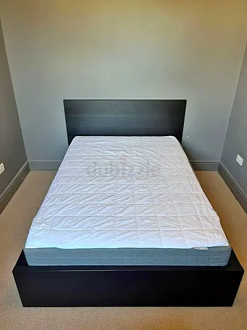 IKEA Black MALM Double Storage Bed with IKEA Mattress 140 x 200 cm