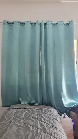 Light teal blackout curtains - set of 2, good condition