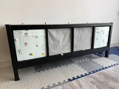 IKEA KALLAX-style Storage Bench with 4 Fabric Bins - Black/Brown