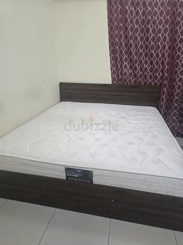 Double Bed Frame with Mattress - Dark Wood Finish 10 yrs warranty card is available for that matress