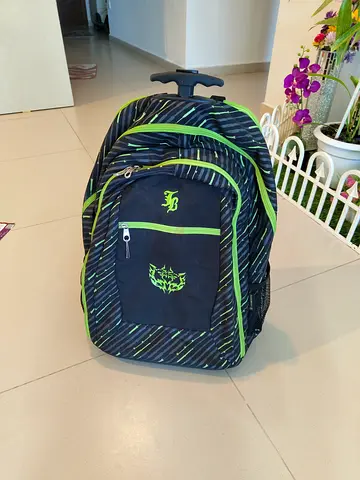 School backpack with trolley