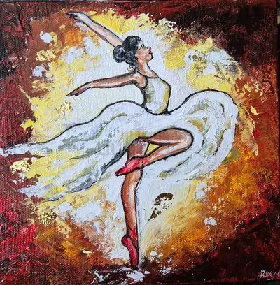 Two abstract paintings..