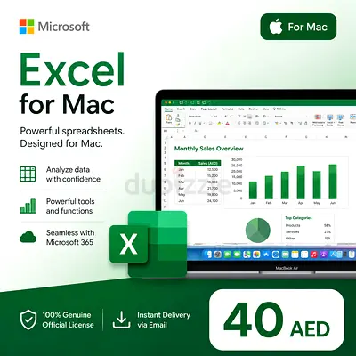 Excel For MacBook Lifetime Genuine with 2026 Features