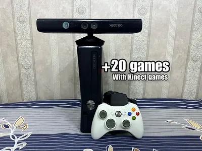 Xbox 360+20 games+Kinect+controller+Power supply