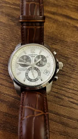 Certina DS Podium Chronograph Mens Watch with Brown Leather Strap