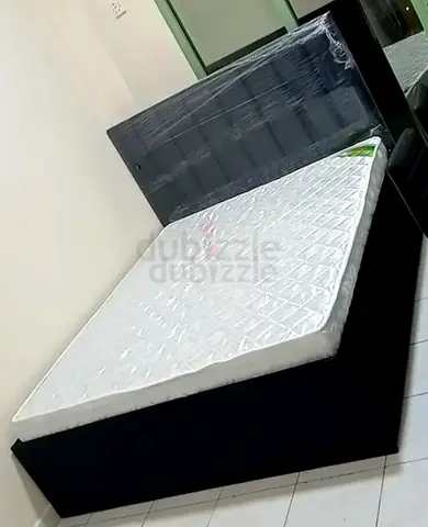 Brend New fabric wooden Queen size 150x190 bed with Madical Matress Available