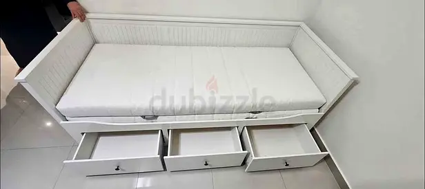 IKEA Hamnes daybed with 3 big storage drawers and 2 IKEA mattresses.