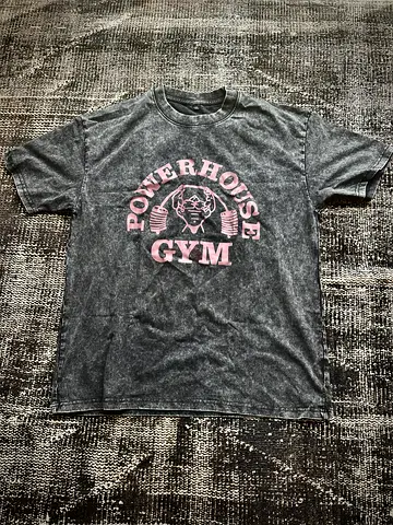 Vintage-style Powerhouse Gym Graphic T-shirt - Grey, Unisex
