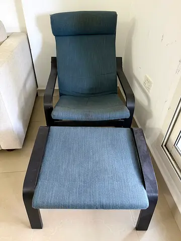 Like new - IKEA ARM CHAIR WITH FOOTREST