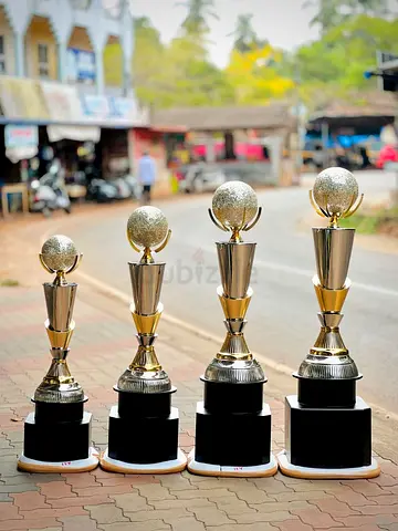 Set of 4 Decorative Sports Trophies (Various Sizes)