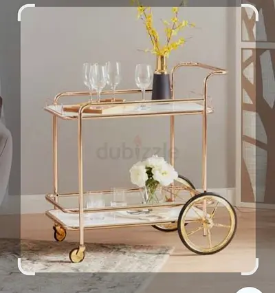 Luxury service trolley color golden