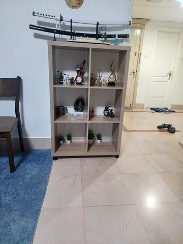 IKEA-style 6-cube shelving unit - light oak finish