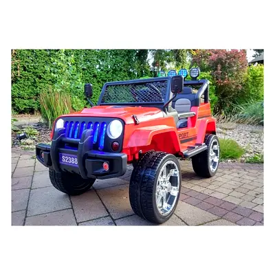 Red 12V Kids Ride-On Jeep with LED Lights and Remote