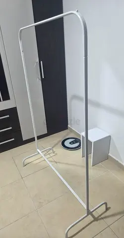 White Metal Freestanding Clothes Rail